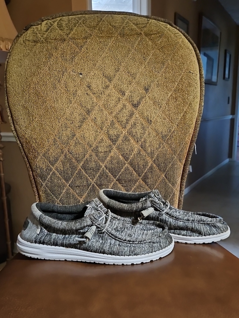 Hey Dude Wally Stretch Ozone Slip On Loafers Shoes Gray White